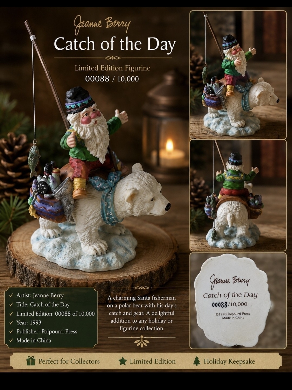 Catch of the Day Limited Edition Figurine by - White/Green